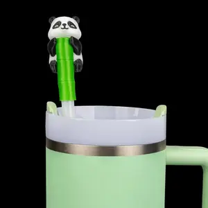 Panda Straw topper - Cute Panda Design for Kids' Cups and Mugs - Eco-Friendly and Fun Accessory