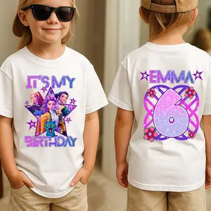 Custom Huntrix Birthday Girl Shirt, KID SIZE Kpop Demon Hunters Shirt, Merch Kpop Shirt, Hunters Tiger fan