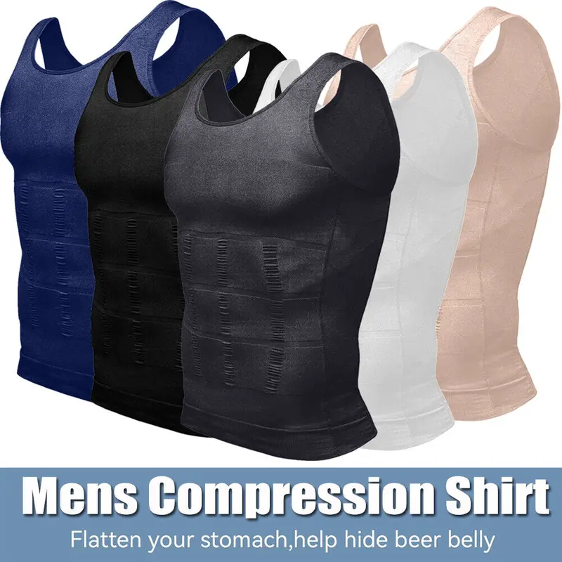 Mens Body Shaper Vest Athletic Compression Shirts Sleeveless Compression Shirts Abs Undershirts Abdomen Tight Tank Top Breathable Menswears Breathable Underwear
