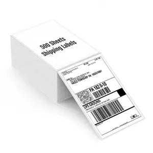 4x6 Thermal Shipping Labels Fanfold, Direct Thermal Printer Labels Compatible with Zebra Rollo - Perforated Strong Adhesive