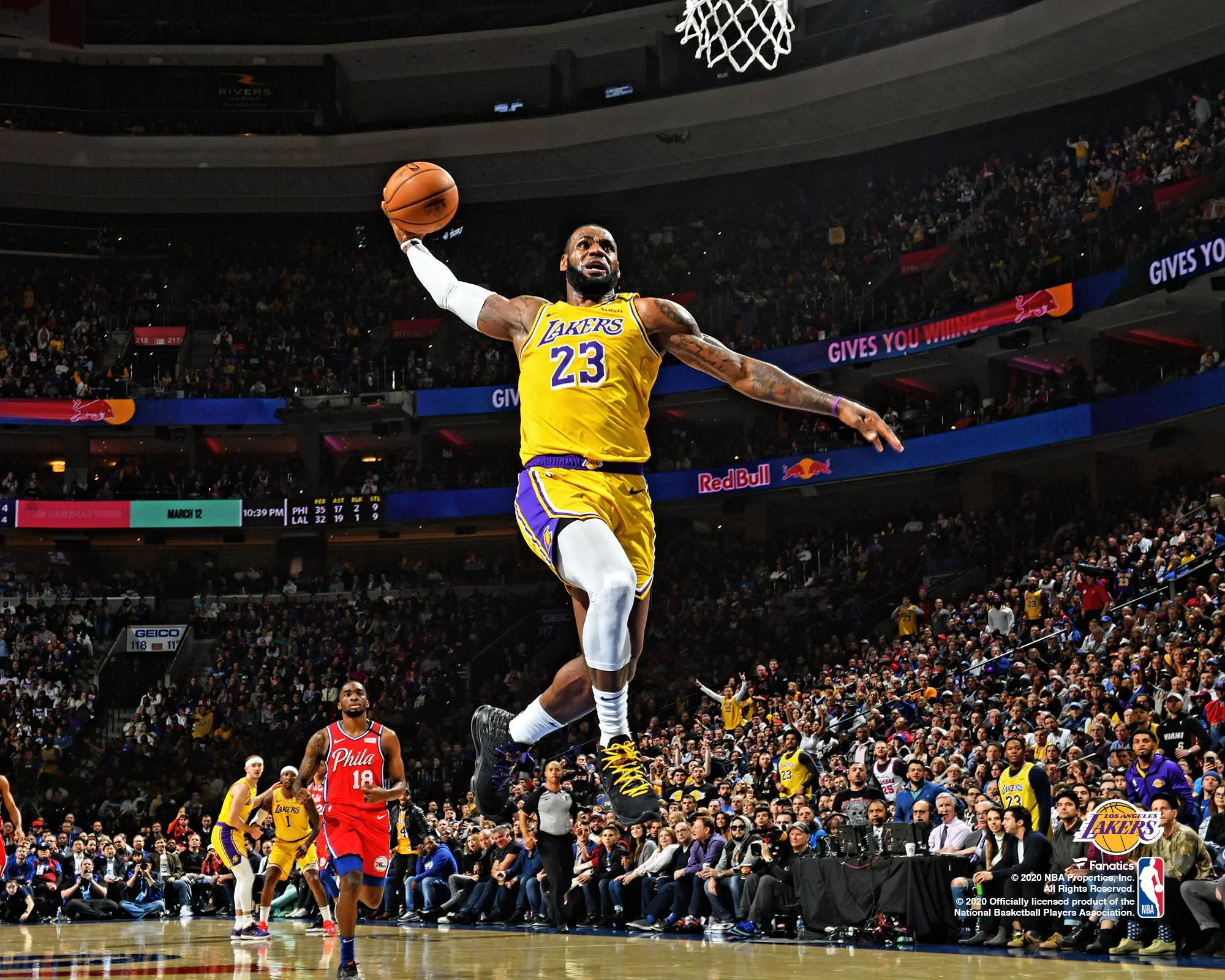 LeBron James Los Angeles Lakers Unsigned Dunking Photograph - NBA Memorabilia