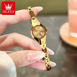 Genuine original brand OLEVS luxury automatic women's quartz watch, luminous waterproof women's watch, fashionable hollowed-out heart-shaped stainless steel fashionable women's wristwatch
