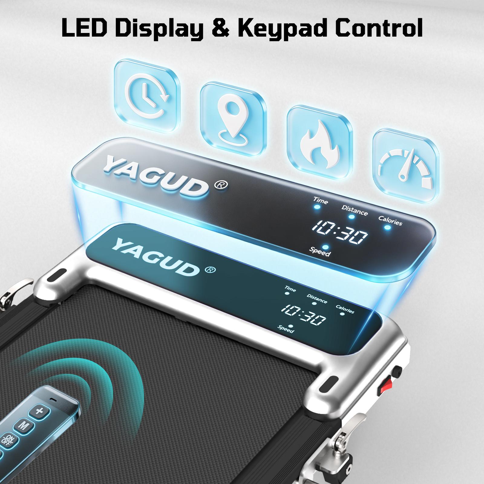【Upgraded Version】Yagud Walking Pad with Wheels,Remote Control, LED Display, Portable Under Desk Treadmill for Small Spaces, Home/Office Exercise Equipment Fitness Workout Calories 【Upgraded Version】Yagud Walking Pad with Wheels,Remote Control, LED Display, Portable Under Desk Treadmill for Small Spaces, Home/Office Exercise Equipment Fitness Workout Calories