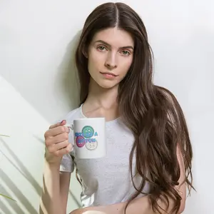 Cute as  Button White Glossy Mug