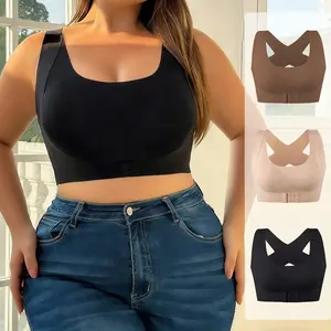 Hotcom Women's Seamless Wireless Bra Full Coverage Push-Up No Underwire Comfortable Everyday Plus Size Friendly Jelly Sporty Style Adjustable Four-Breasted