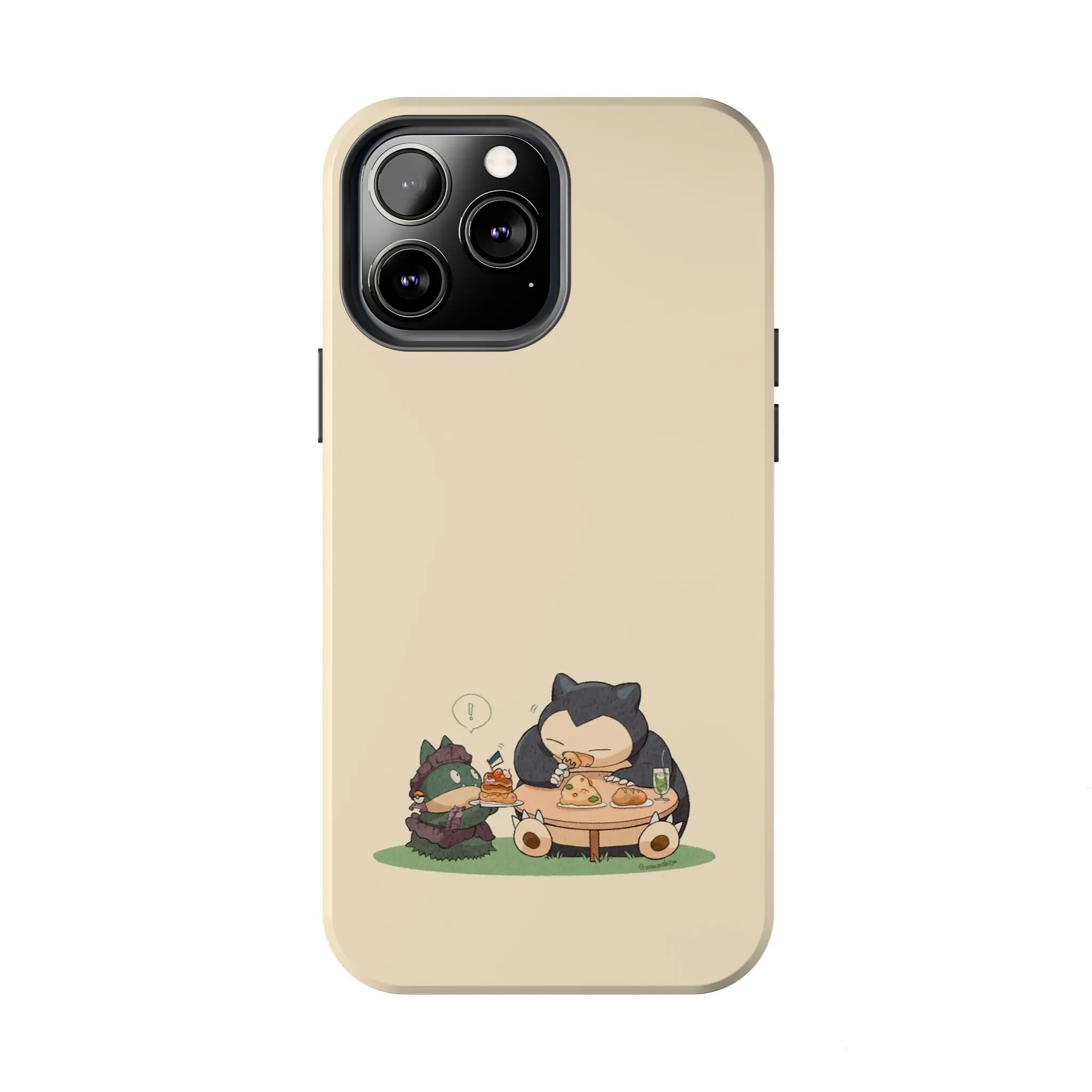 Snorlax & Munchlax Pokemon Tea Party Case for iPhone 17-7 Pro Max Plus & Samsung Galaxy S26-S21 Ultra Plus - Kawaii Anime Foodie Aesthetic Phone Cover unisex