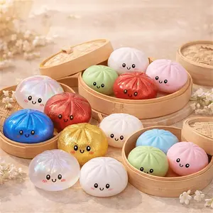 1PC Squishy Dumpling Stress Ball, Bun Shape Hand Relaxation Toy, Party Favor Gift for Halloween Christmas