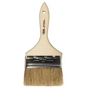 4 in. White China Bristle Flat Chip Brush 1500 Compact Design for Detailed Art and Craft Projects