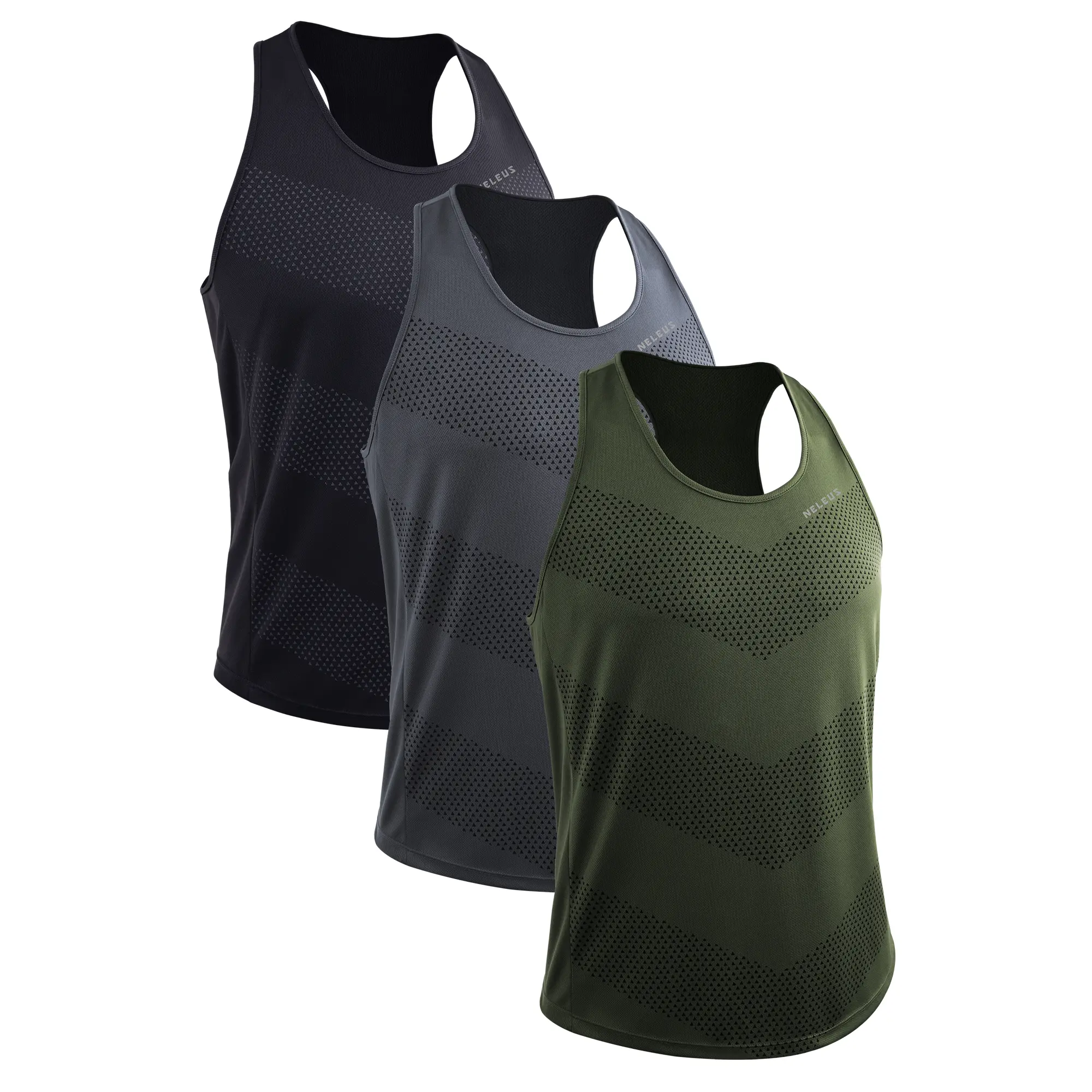 NELEUS Men's 3-Pack Quick-Dry Athletic Tank Tops - Breathable Sports Activewear Vest, Workout Sleeveless Training Shirt for Summer Travel, Camping Essentials