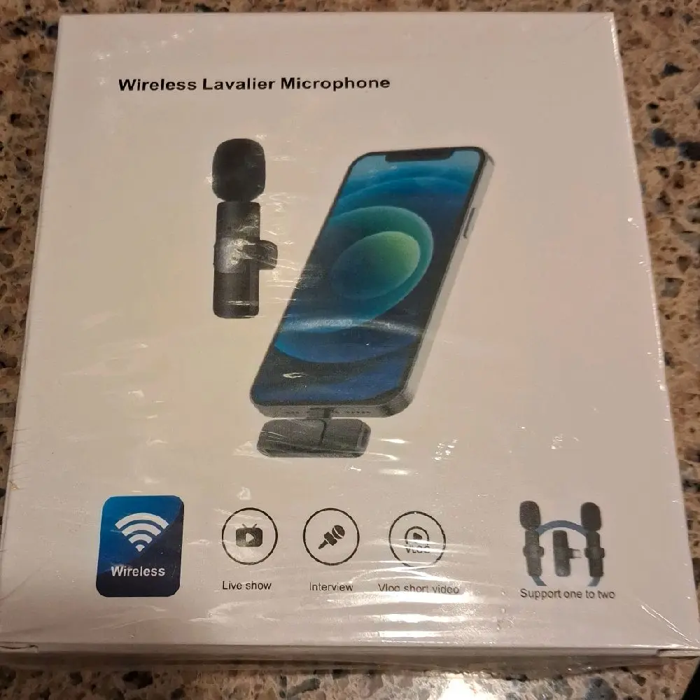Wireless Lavalier Microphone - Plug-and-Play Cordless Clip-On Audio Device, Small Compact Design for Smartphones, Clothes-Attachable