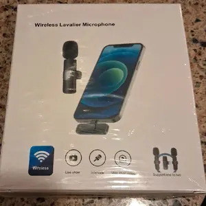 Wireless Lavalier Microphone, Clip-On Compact Audio Device for Attaching to Clothes