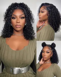 Arabella Long Lasting Glueless Bob Wig Jerry Curly Unprocessed Virgin Human Hair Grab Go 13x4/6x6 Pre-Cut Frontal Lace Wig Beginner Fridnely summervibes