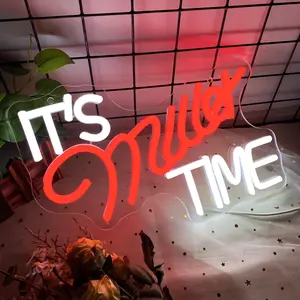 LED Neon Sign, USB Powered Light up Time Sign Miller Neon Light, Wall Hanging Art Creative Slogan Sign for Bedroom Basketball Club Man Cave Game Room Bar Party, Gift, Led Neon Lights, Neon Lamps