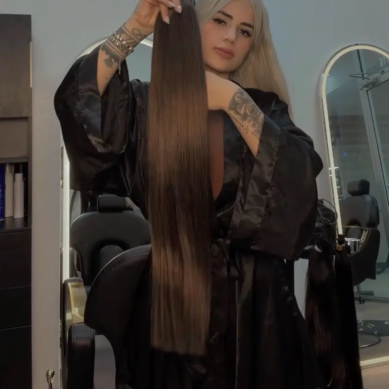 Extensiones de Cabello Humano Color Chocolate 32 pulgadas