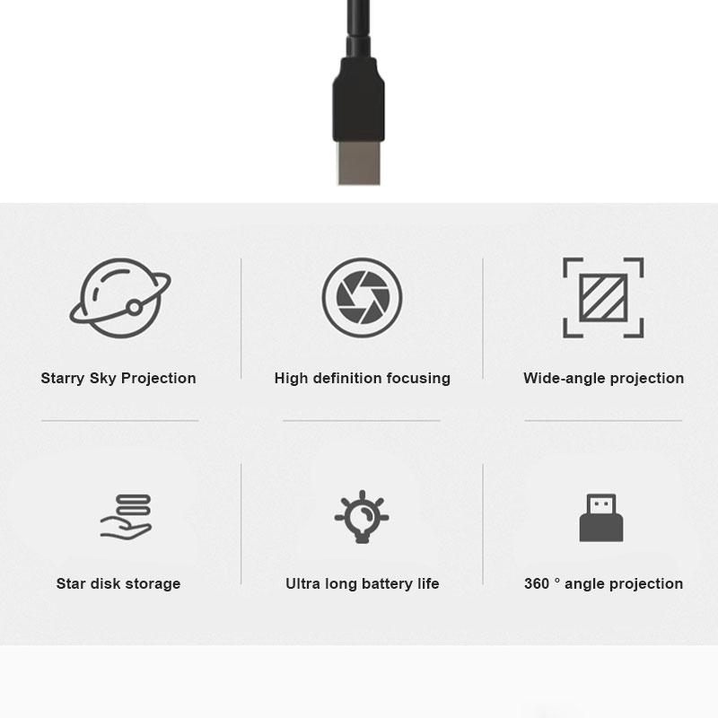 USB Ambient Light for Car Galaxy Saturn Black Hole Camping Bedroom Multiple Scenarios Focus Adjustable Universal USB Interface