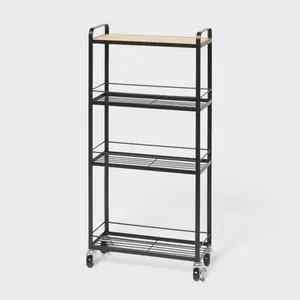 Skinny Bathroom Cart Black - Brightroom