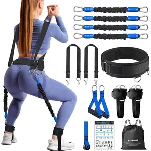 Resistance Bands for Workout, Vertical Jump Trainer Exercise Bands Set with Handles for Men & Women, Squat Bands for Legs & Butt with Door Anchor & Ankle Straps, 100lbs Strength Training Equipment