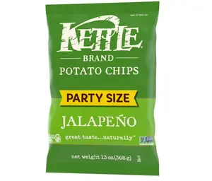 Kettle Brand Potato Chips, Jalapeno Kettle Chips, Party Size, 13 Oz