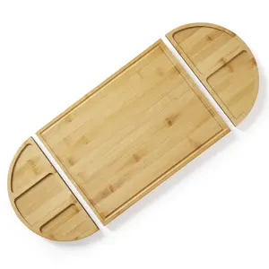 Garvee Bamboo Cheese Board and Deli Platter Set – 3-Piece Magnetic Cutting Board Set with Deep Juice Grooves 5 Built-In Compartments – Large Cheese Platter Chopping & Serving Tray – Ideal for Kitchen Parties Housewarming Wedding Gifts