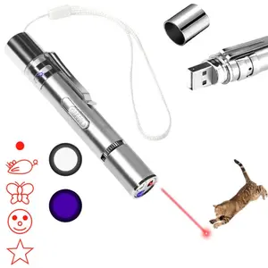 Cat Laser Pointer Toy - 7 Modes, 5 Fun Patterns, 3 Light Settings, Portable USB Rechargeable Interactive Pet Toy for Indoor Play & Exercise