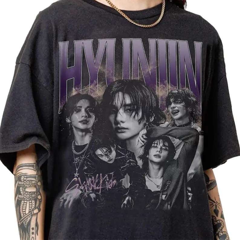 Limited Hyunjin Retro Style Graphic T-Shirt Gift For Fan