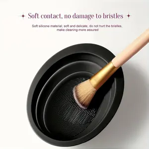 Foldable Silicone Makeup Brush Cleaner, Portable No Scent Tool, Easy Cleaning, Suitable for Travel & All Beauty Sponges and Brushes