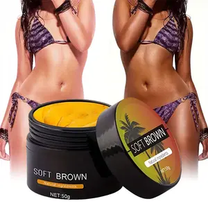 Rozino Soft Brown Sunless Tanning Gel - Natural Fake Tan Cream for Sun-Kissed Glow, No Orange Tint, 50g