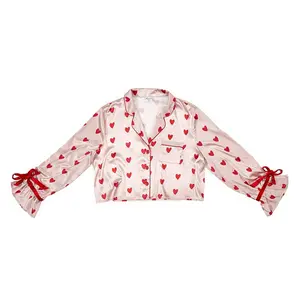 Velvet Two-Piece PJ Set - Hearts