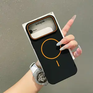 Luxury oil-drop fine ring frosted magnetic case for iPhone 17 Pro Max 14/15/16 Pro, high-end drop-proof, stylish and simple protective case, Accessories Protector