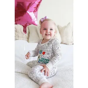 Colorable Pajama™ Two Piece Set + Markers | Birthday Celebration Party Pajamas Bamboo Pajamas