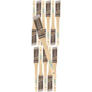 12PK 1 inch Angle Brush  Wall/Trim House  Brush Set  for fessional Painter and  Owners Painting Brushes for Cabinet Decks Fences Interior Exterior & Commercial Paintbrush.