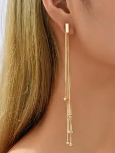 Women's Elegant Tassel Design Dangle Earrings, 1 Pair Exquisite Trendy Drop Earrings, Chic Gorgeous Jewelry As Gift for Girlfriend for Party Decor, High Quality Earrings