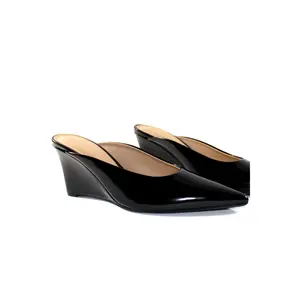 BECKY PUMP HEEL MULES - BLACK