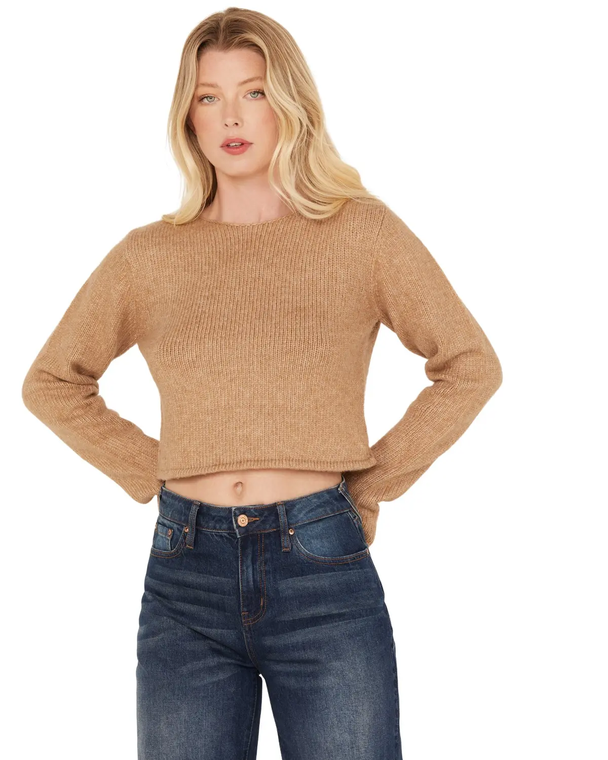 Cleo + Wolf Women's Women'S Reversible Cut Out Cropped Sweater - Clho23sw60