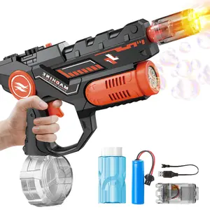 Upgraded Electric Bubble Water Gun ,Bubble Machine Gun for Kids Adults, Powerful Automatic Squirt Gun with Light,Long Range Water Blaster Toys for Summer Swimming Pool Beach Backyard Outdoor Toys