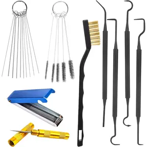 9Pcs Carburetor Cleaning Tool Carb Jet Cleaning Kit & Welding Tip Cleaner with Stainless Steel Needles Brushes & Hooks for Motorcycle ATV Chainsaw & Welder Professional