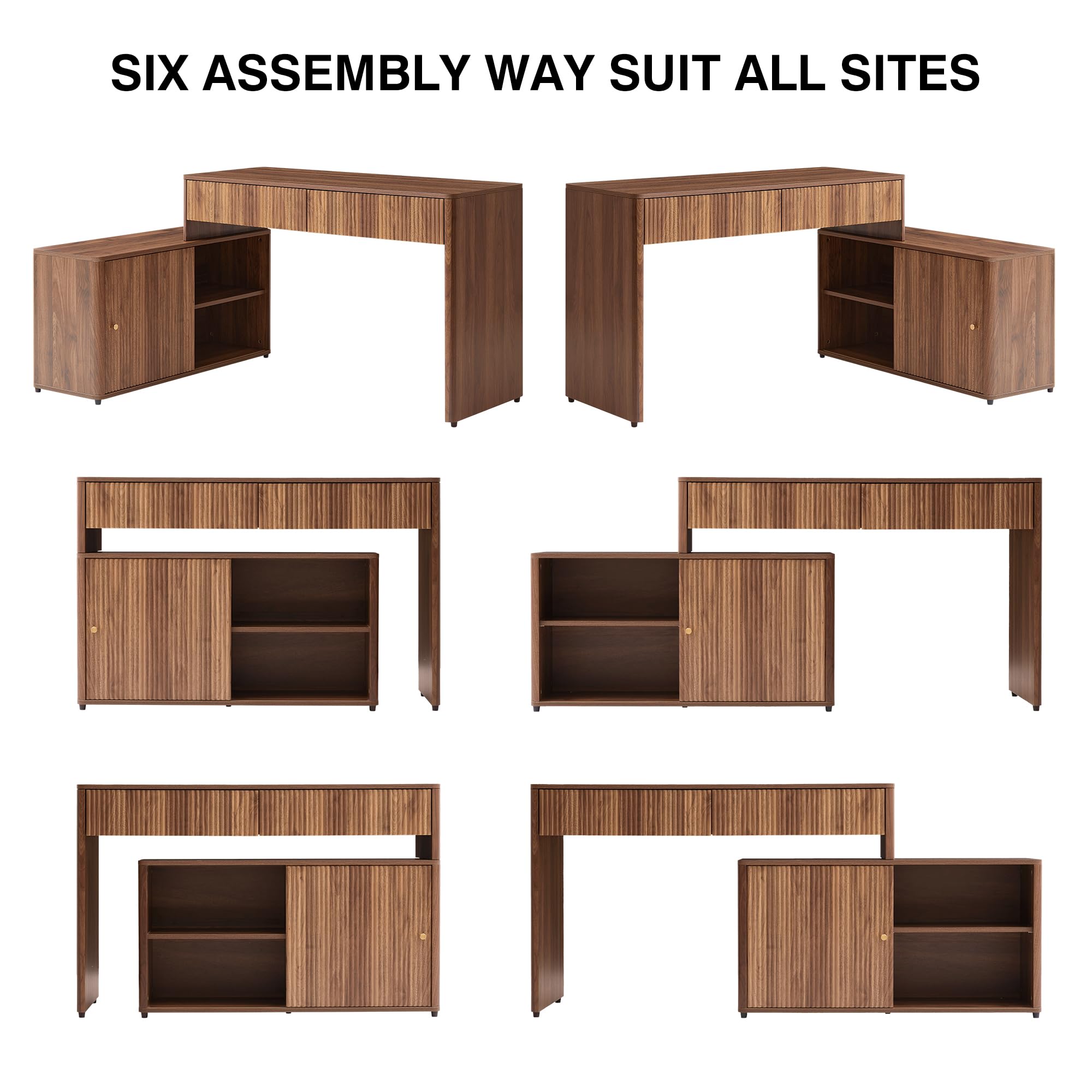 Giratree Modern Computer PC Desk Table with Storage, Corner L Shaped Desk with Drawers, Home Office Desk for Bedroom and Small Space, for Writing, Executive, Study, Work, Vanity