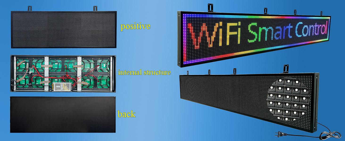 Programmable Scrolling Led Sign Message Board Outdoor Digital Signs For Business Display Screen Custom Advertising Store Marquee Electronic Word Light Wifi Control