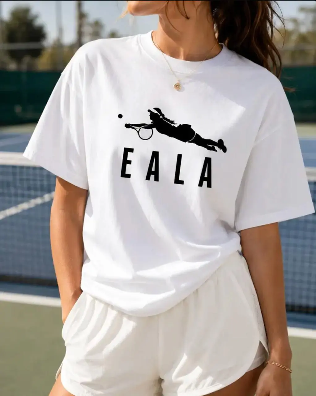 Women's 100% Cotton Round Neck Tennis Rising Star Graphic T-Shirt - Champion-Inspired Casual Unisex Short-Sleeve Tee, Double Stitched Relaxed Fit, Gift for Tennis Fans
