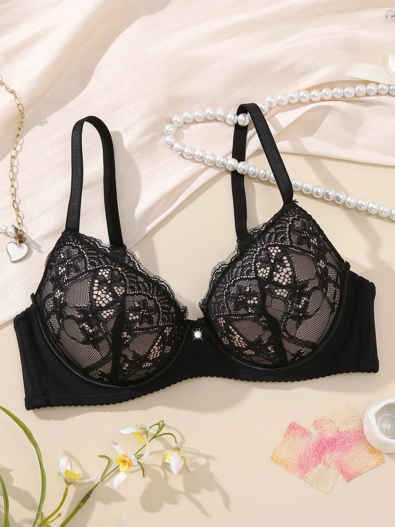 Women's Elegant Lace Push-Up Bra,Underwire Anti‑sagging Breathable Bra  Medium spport Slimming Adjustable Straps,Comfortable,Fit,Dates Night Daily Wear,Elegant Bras