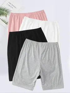 【Plus Size】 Solid Color Elastic Waist Pajama Shorts Pjs, Casual Comfy Minimalist Sleep Shorts for Women, Womenswear, Women's Sleepwear & Loungewear for All Seasons