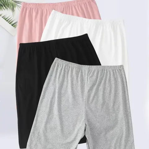 【Plus Size】 Minimalist Basic Solid Color Elastic Waist Sleeping Shorts, Casual Comfy Pajama Shorts for Women, Women's Sleepwear & Loungewear for All Seasons, Loose Lounge Clothes