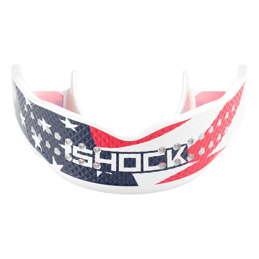 Shock Doctor Trash Talker Stars & Stripes Mouthguard - Low Profile Chrome Finish