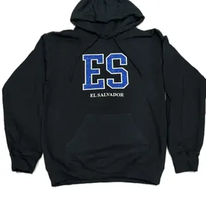 ES EL SALVADOR EMBROIDERY AND GLITTER UNISEX HOODIE