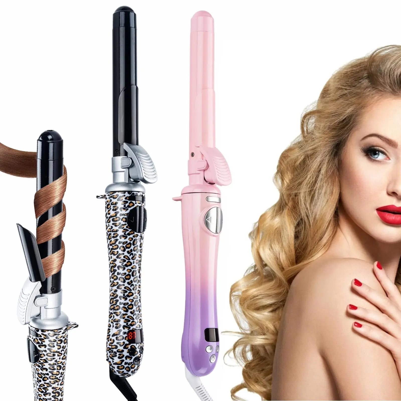 25mm Automatic Rotating Hair Curler, 1 Box Electric Hair Curler with LCD Display, Hair Styling Tool for Home & Salon Use, Hair Curling Iron, Automatic Curling Irons, Curling Iron Styler, Self Rotating Curler