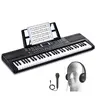 VEVOR 61 Key Digital Keyboard Piano,  200 Tones 200 Rhythms, Electric Portable Piano Keyboard Kit with 60 Demo Songs Built-In Dual Speakers Headphones Microphone, Piano Stickers for Beginners Learning,toolupgrade