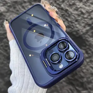 MagSafe Magnetic Acrylic Hard Clear Case for iPhone 17 16 15 Pro Max 17 Air Plus 14 13 12 ， Camera Lens Protector with, Shockproof Protective Phone Cover