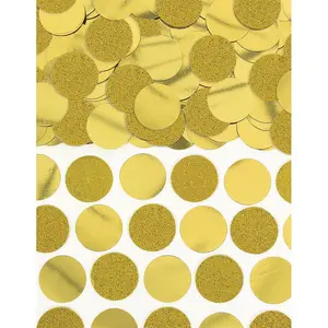 Shimmering Gold Glitter & Foil Circle Confetti - 2.25 oz. Bag (360220.19) Colorful Pack