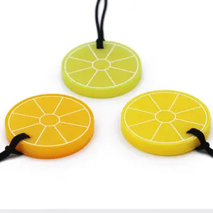 FN52 Lemon Sensory Chew Necklace - Chewing Necklace Teething Necklace Teether Necklace for Kids, Boys Girls and Adults - Designed for Chewing, Autism Sensory Teether  (3 Pack)