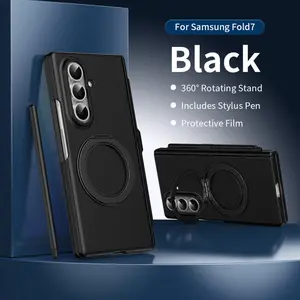 Integrated Shell-Film Magnetic Bracket Phone Case, compatible with Samsung Galaxy Z Fold 7, Z Fold 6, Z Fold 5, Z Fold 4, Z Fold 3, W26, W24, W23, W22. Shockproof protective cover with durable design, ideal for daily use.